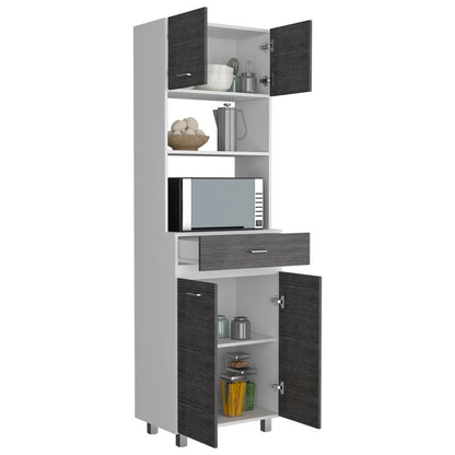 Caribe Microwave Cabinet - White/Gray