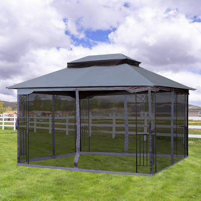 Kay 13 x 10 ft Outdoor Patio Gazebo Canopy Tent - Gray