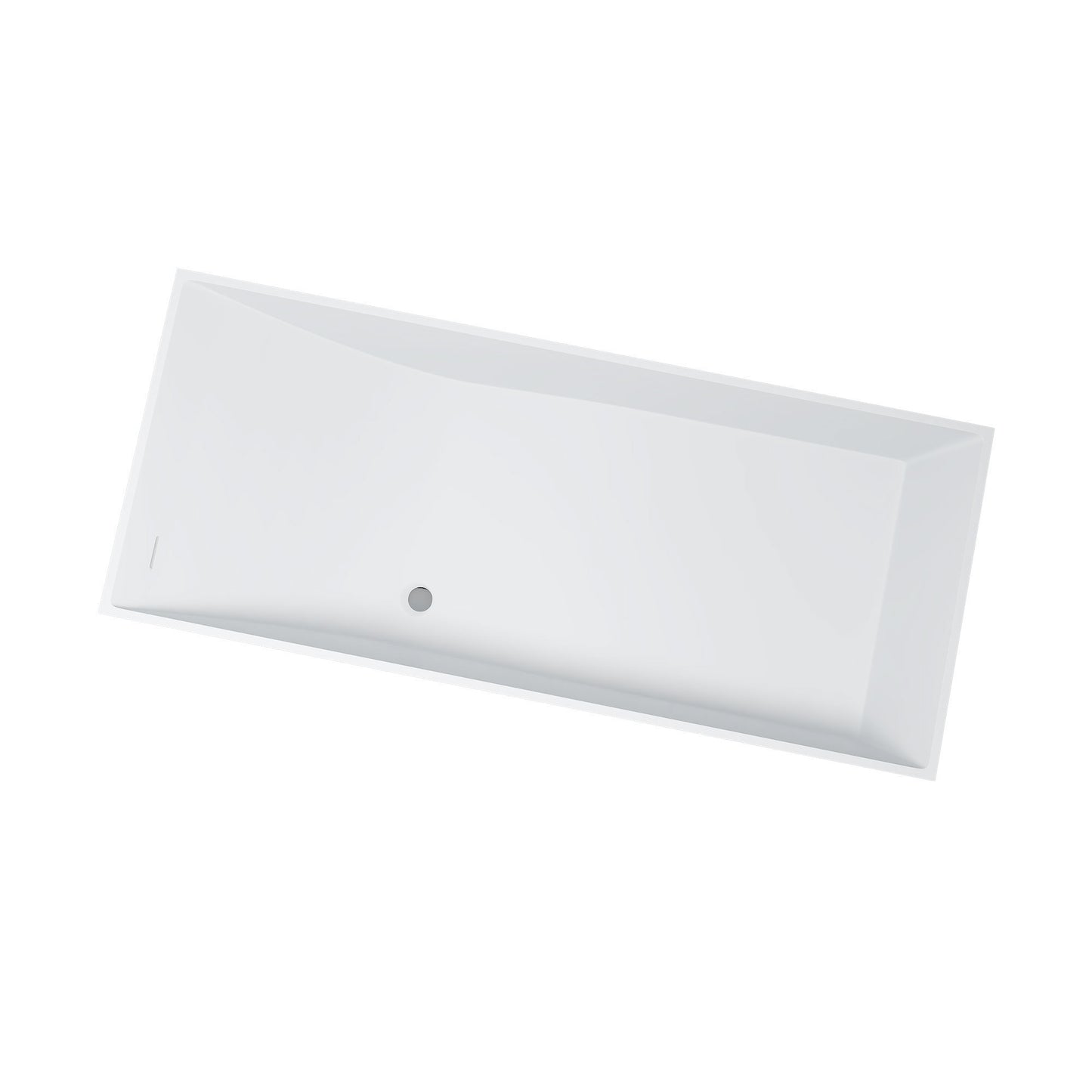 Toei 67" Solid Surface Freestanding Soaking Bathtub - Matte White