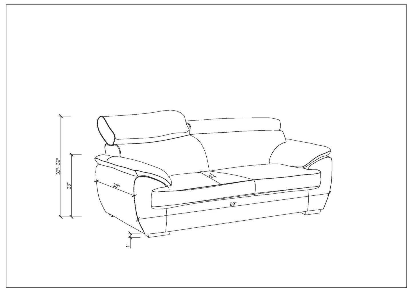 Milton Genuine Leather Loveseat - White