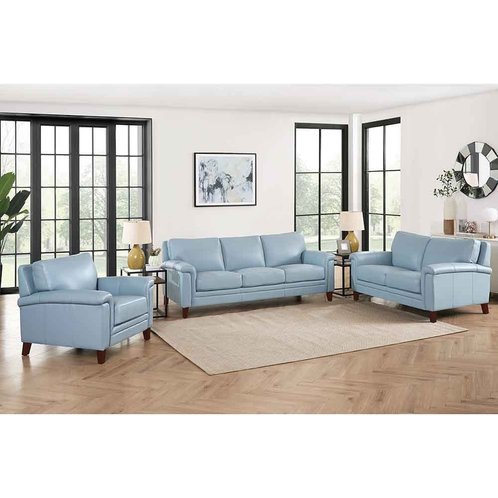 Westcott Leather Loveseat - Blue