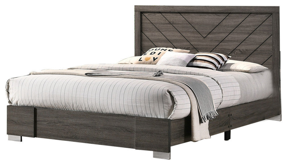 Doze Contemporary Queen Size Bed - Gray