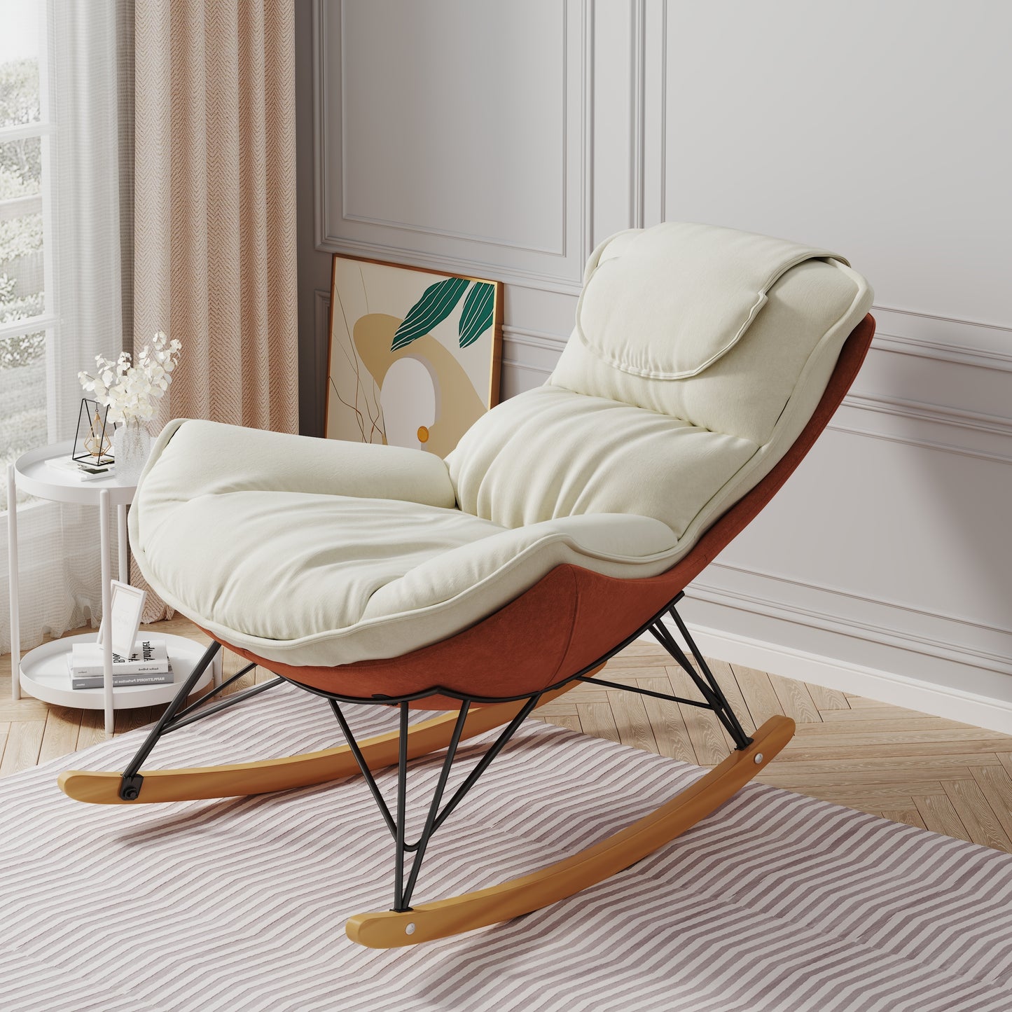 Jasper Sofa Single Rocking Chair - White