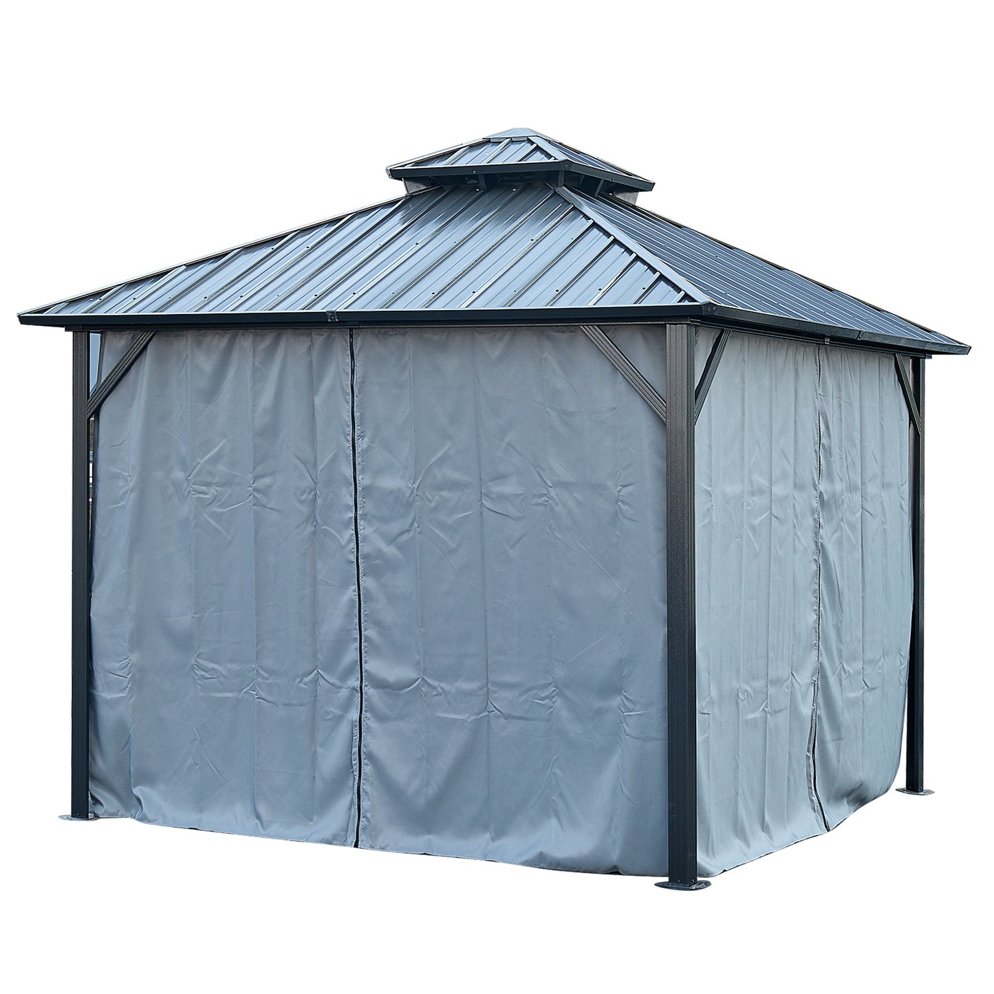 Afix 10 X 10 ft Permanent Hardtop Gazebo Canopy - Gray