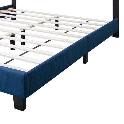 Merson Queen Size Platform Bed with Adjustable Height - Blue