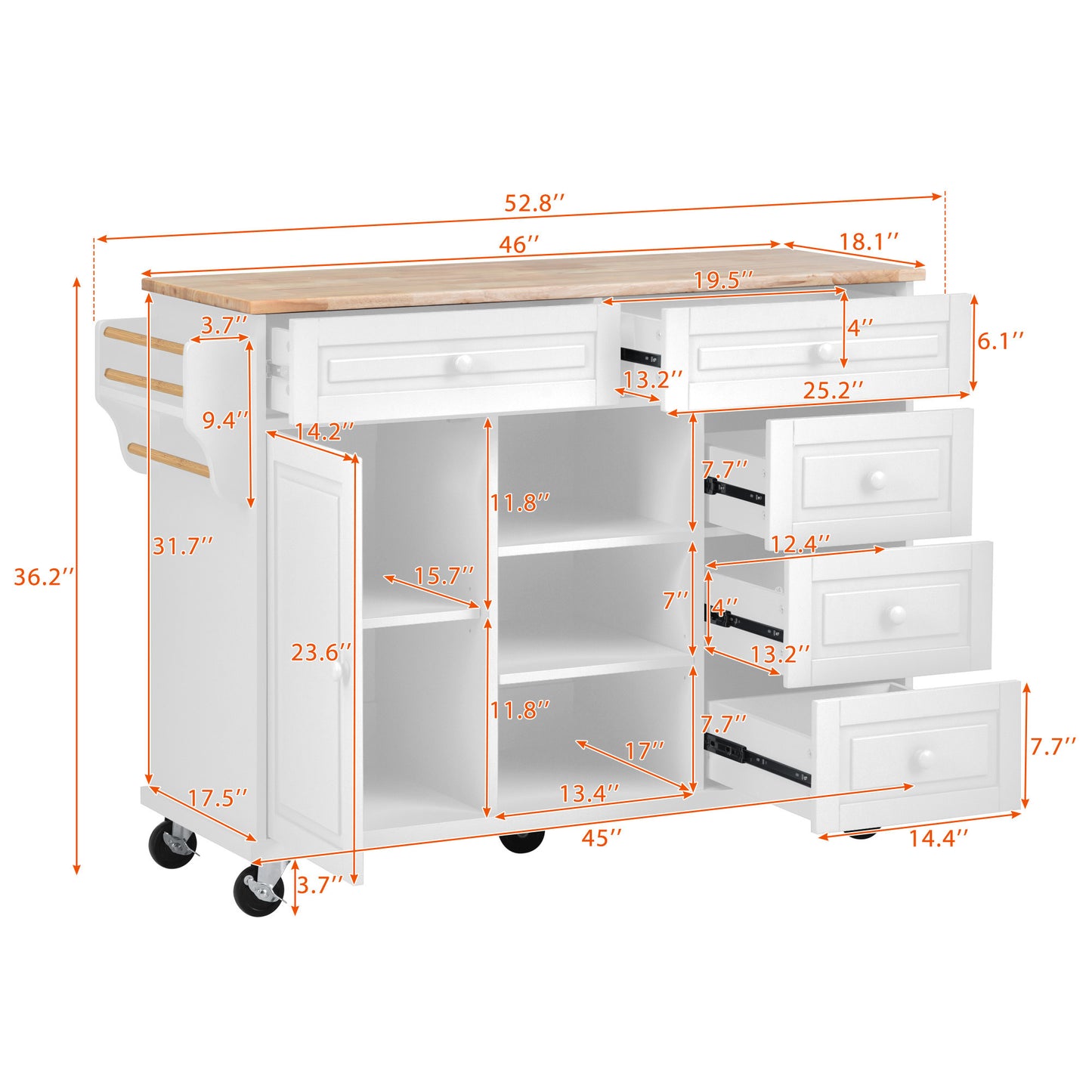 Pantry Mate Kitchen Cart - White