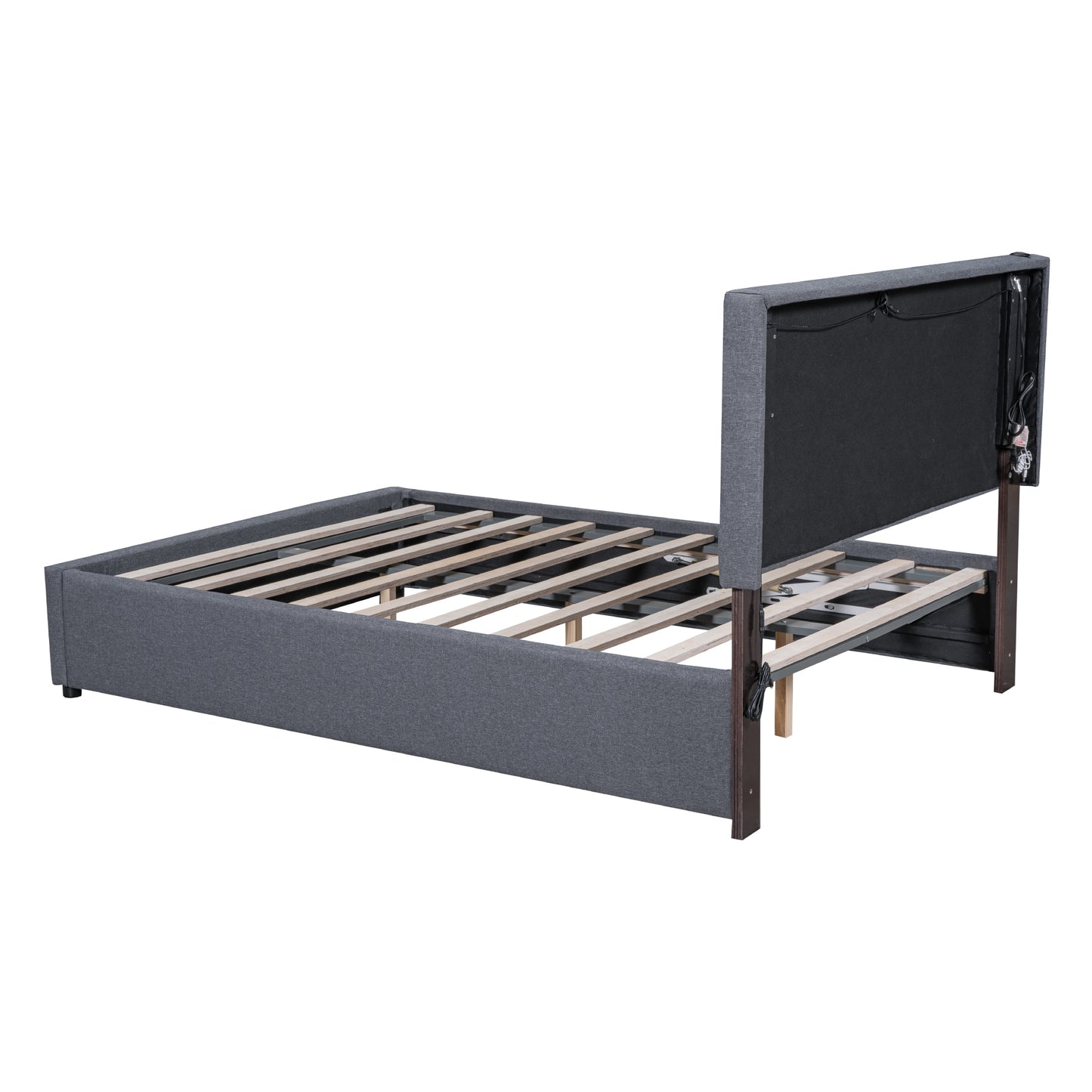 Ps Queen Size Storage Bed w Hydraulic System - Gray