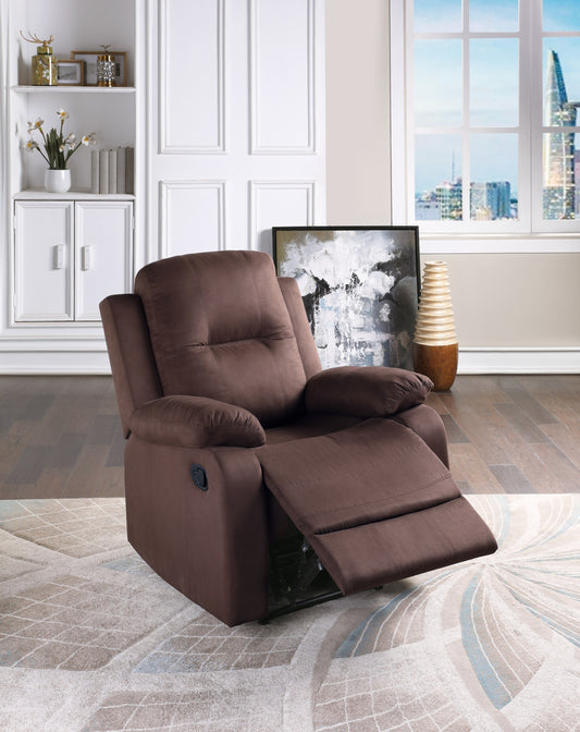 Freda Microfiber Motion Recliner - Chocolate