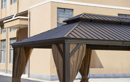 Afix 12 X 20 ft  Permanent Hardtop Gazebo Canopy - Bronze