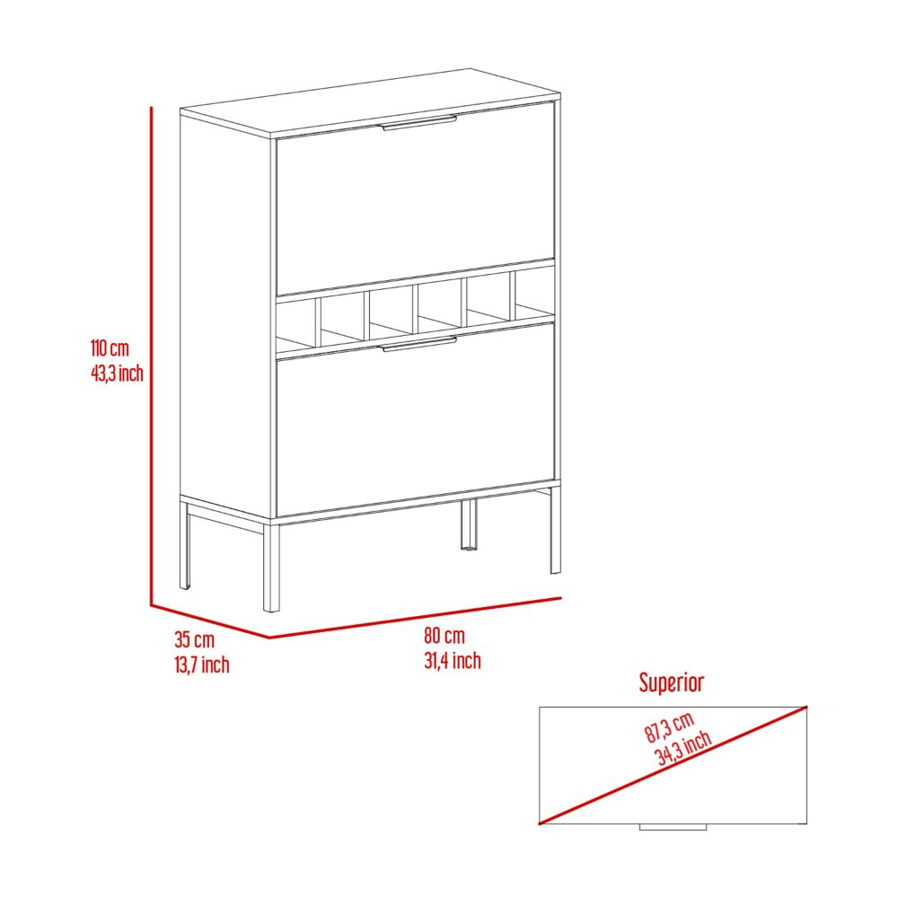 Staten Bar Cabinet - Light Gray