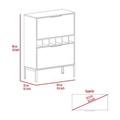 Staten Bar Cabinet - Light Gray