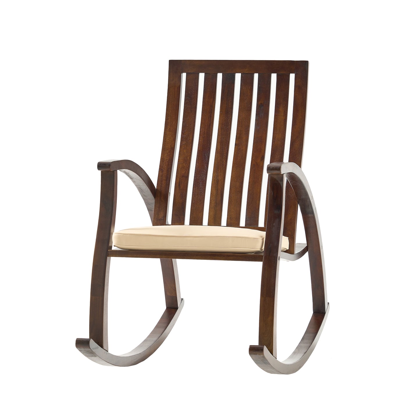 Nelson Acacia Wood Rocking Chair with Cushion - Brown