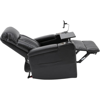 Anika Premium Power Recliner with Swivel Tray Table - Black