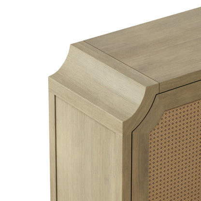 Amal 4-Door Cabinet with Rattan