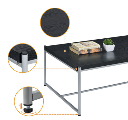 Lennox Coffee Table and End Table 3 Piece Set - Black