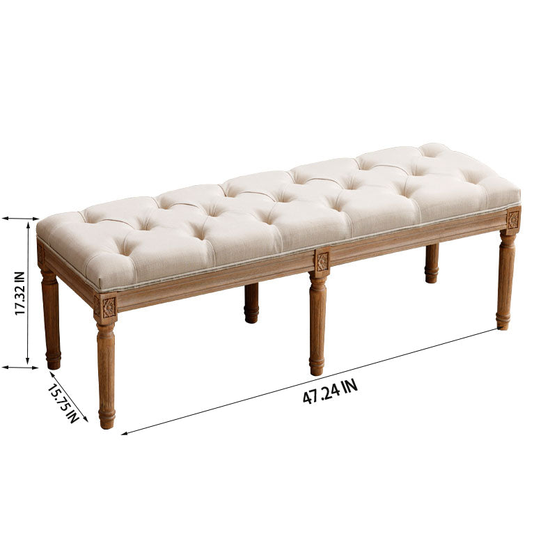 Webster Upholstered Tufted Bench - Beige