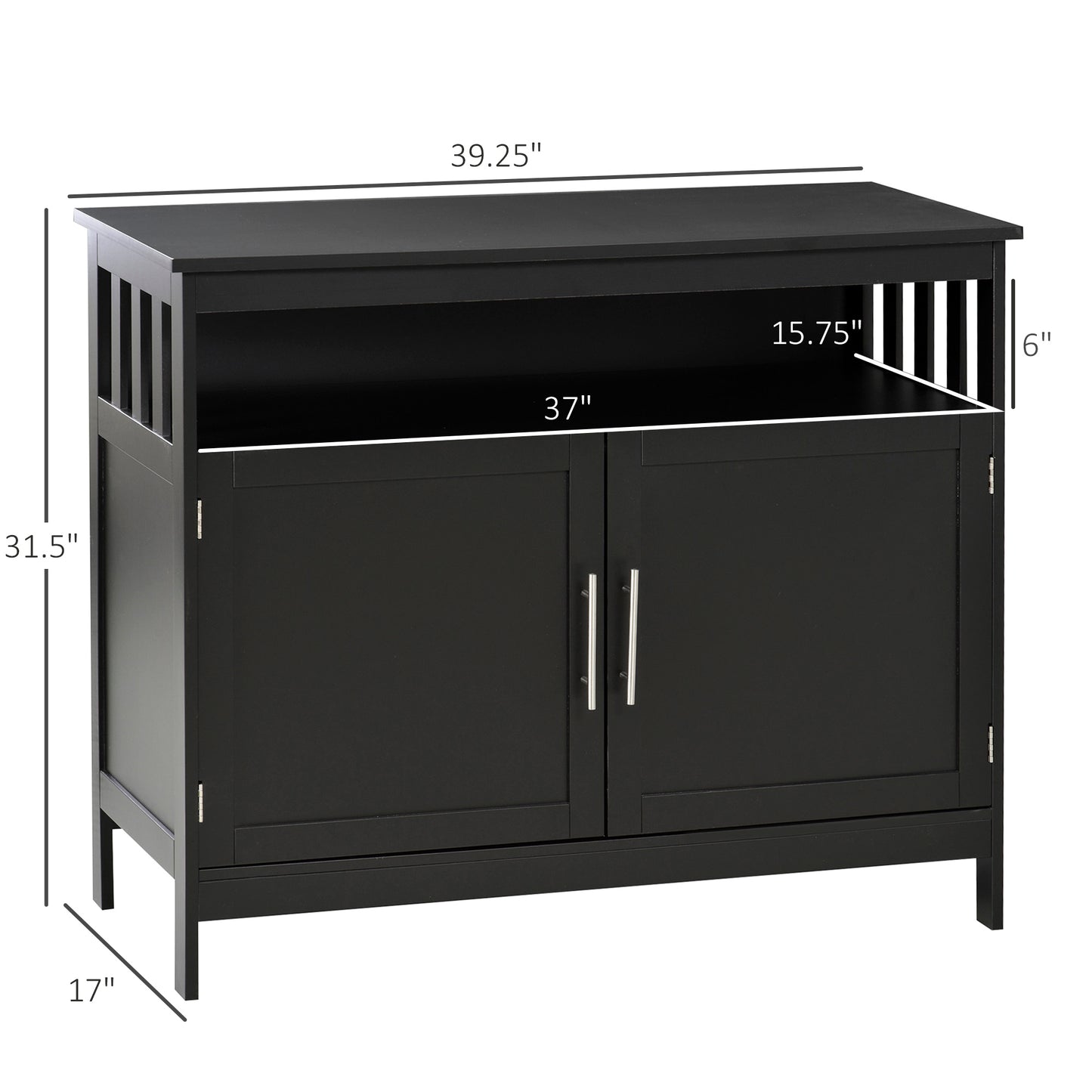 Norma Sideboard Buffet Cabinet - Black