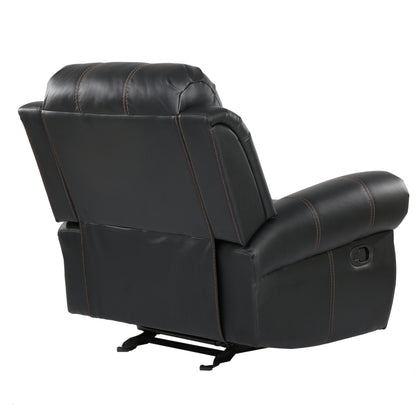 Ventura PU Glider Recliner Chair - Black