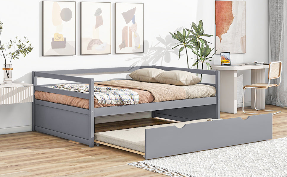 Zim Twin Size Daybed with Twin Size Trundle - Gray