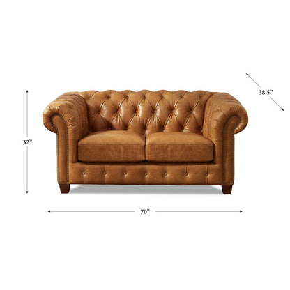 Kingston Waxy Pull-up Leather Loveseat