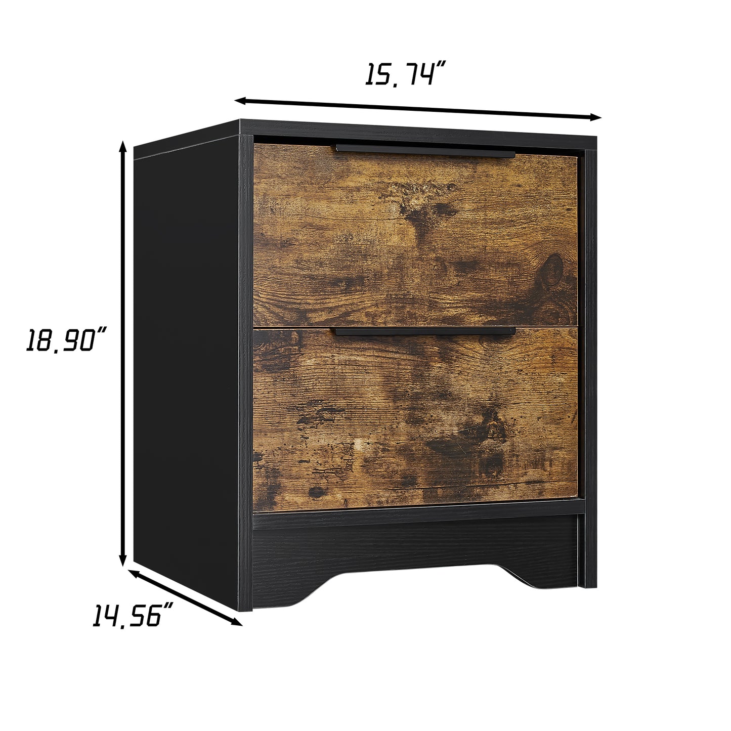 Eleanor Wooden Nightstand - Black