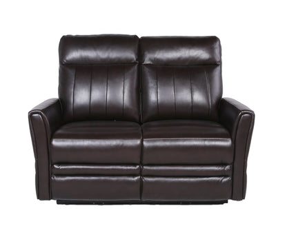 Logan Top-Grain Leather Motion Loveseat - Brown