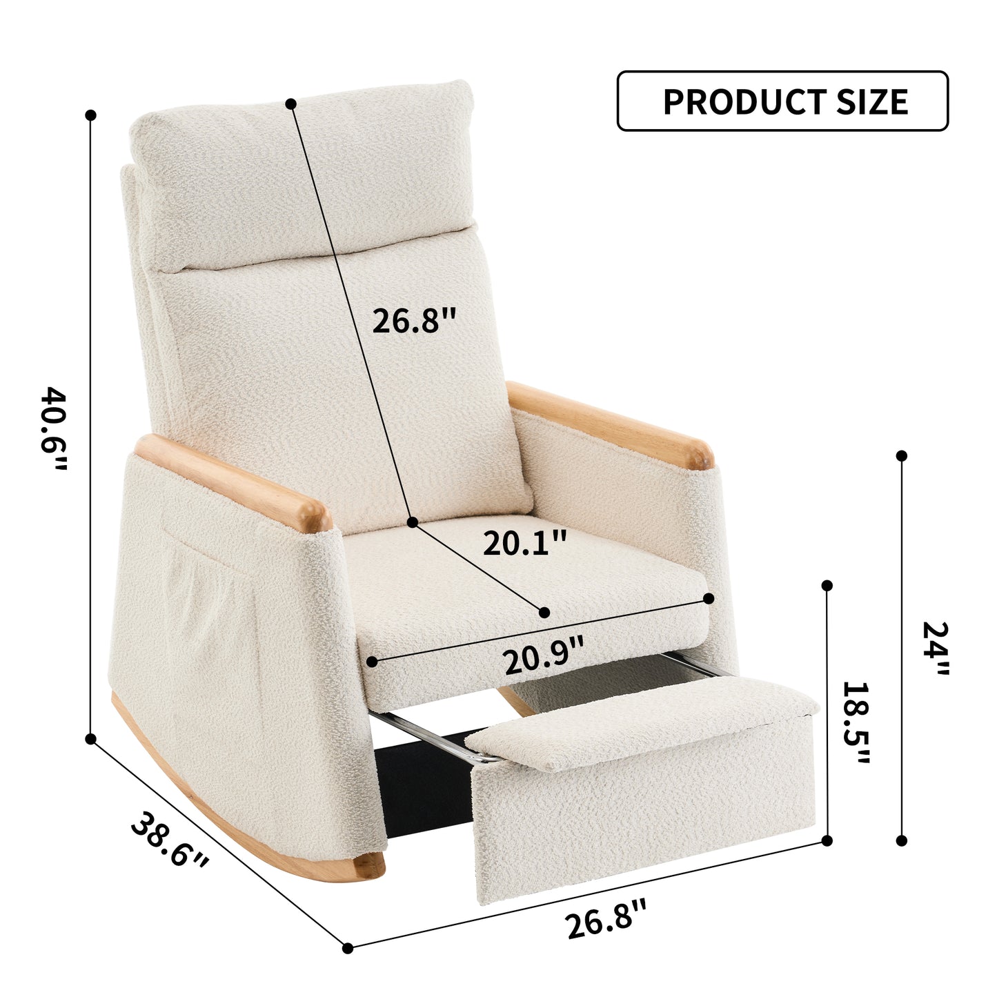 Sion II Accent Rocking Chair with Footrest - Beige