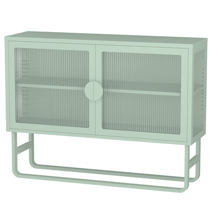 Tempered Glass Cabinet Credenza - Light Green