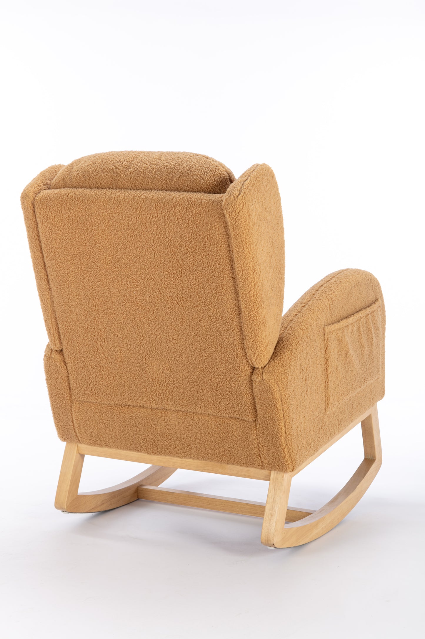 Nadia Teddy Fabric Rocking Chair - khaki