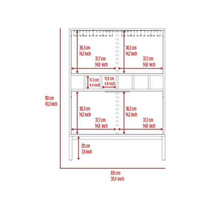 Staten Bar Cabinet - Light Gray