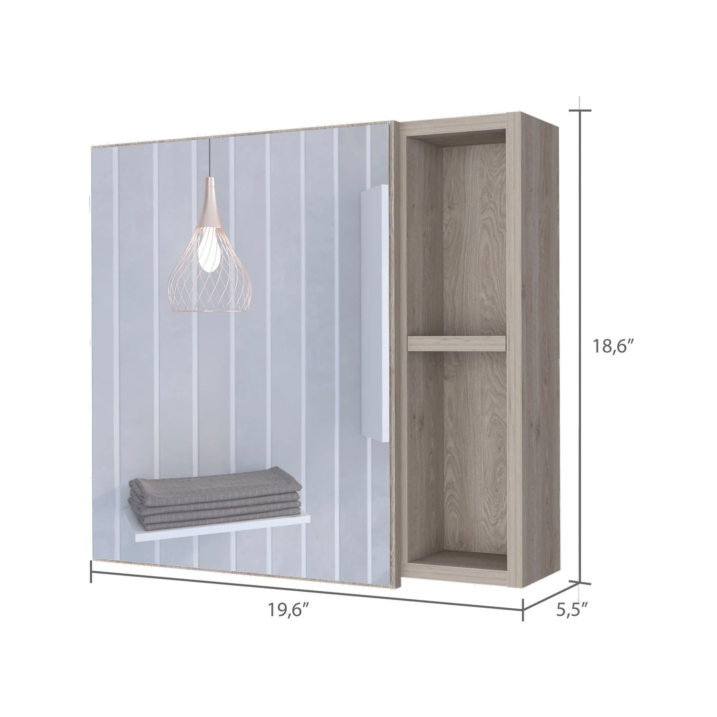 Oman Medicine Cabinet - Light Gray