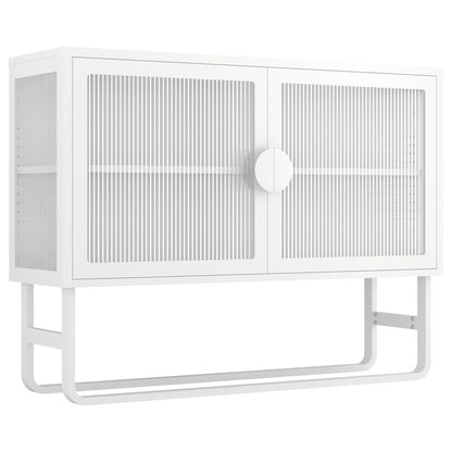 Tempered Glass Cabinet Credenza - White