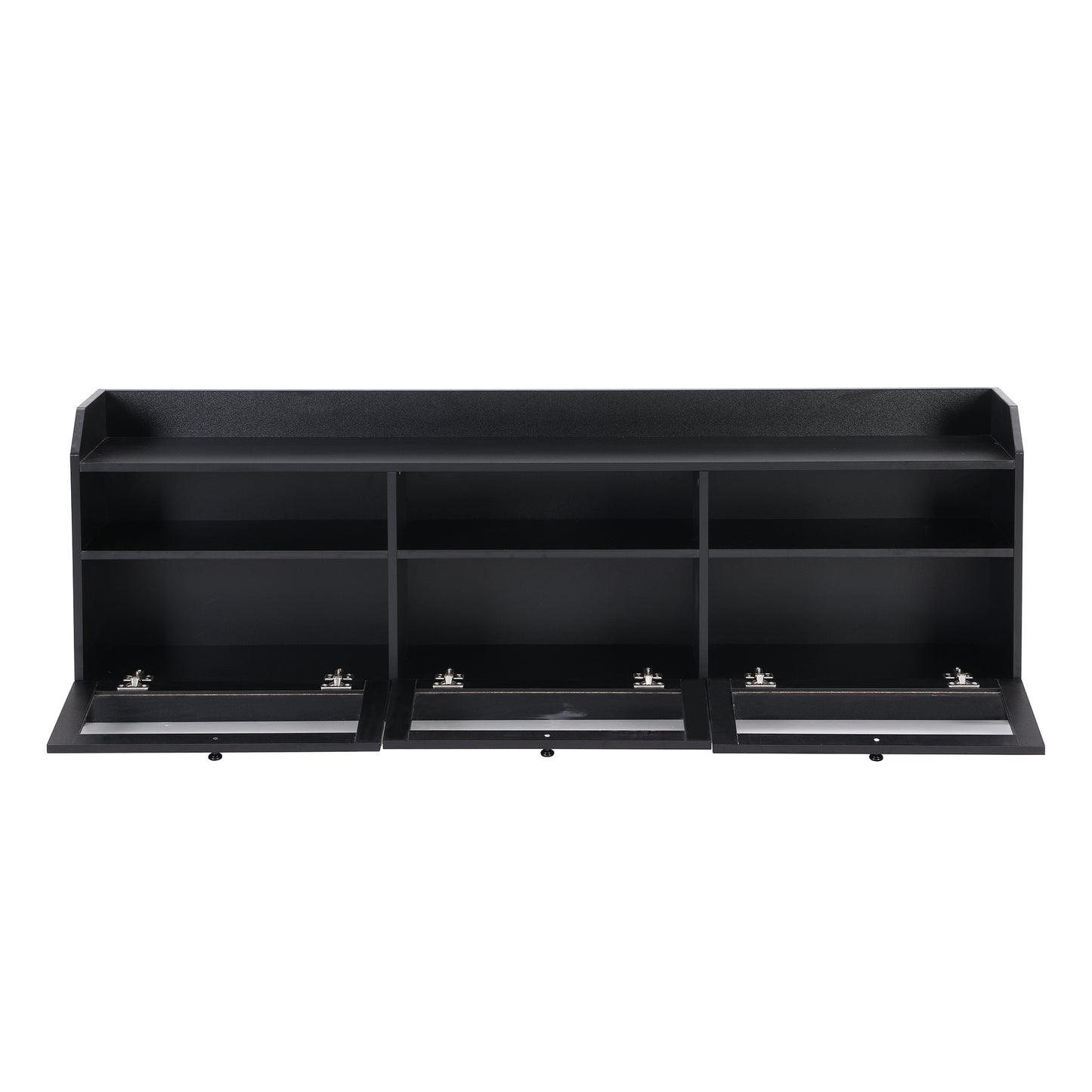 Ashton TV Stand with Acrylic Board Door - Black