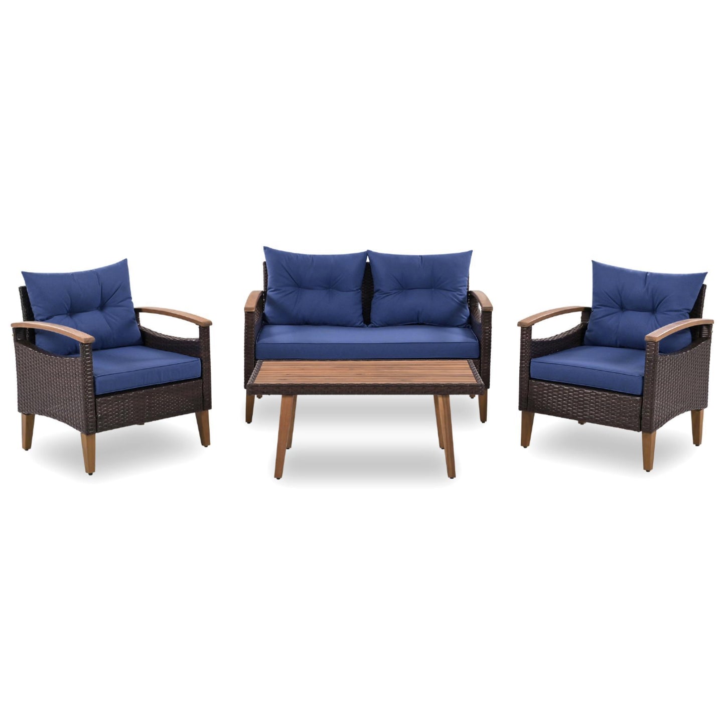 GO 4 Pc Outdoor Patio Seating Set - Blue