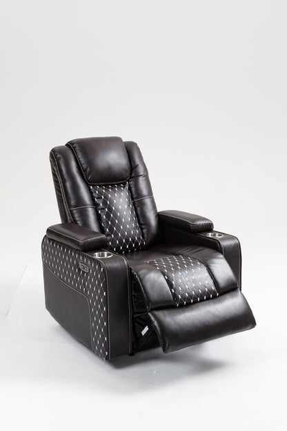 Warner II Power Recliner with Multifunctional Features - Brown