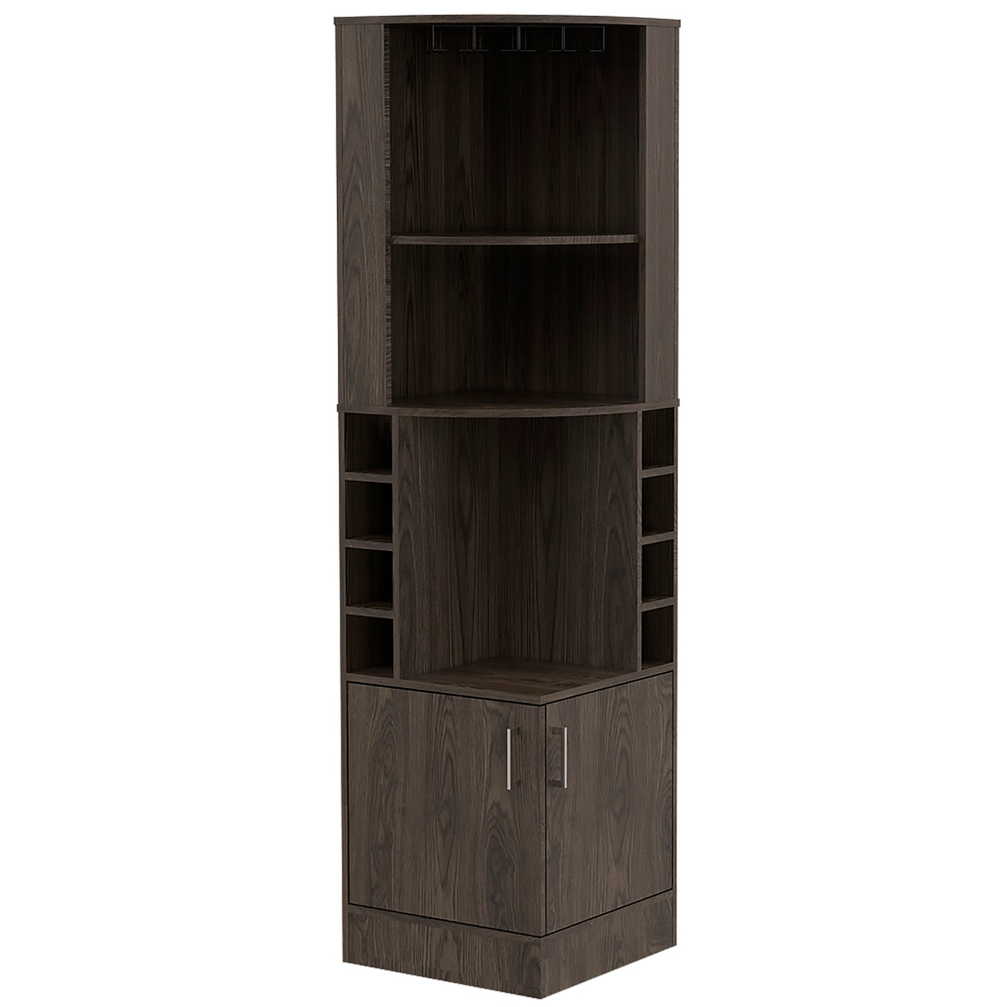 Isabelle 8-Bottle 2-Shelf Bar Cabinet - Dark Walnut