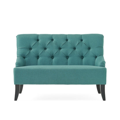 Nicole Velvet Loveseat - Teal