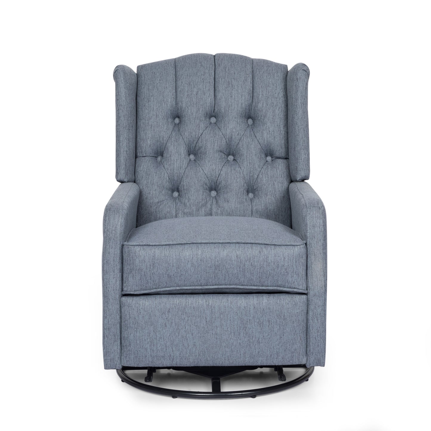 Mylo Manual Recliner Chair with 360-Degree Swivel - Charcoal