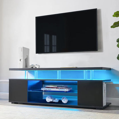 Pulse TV Stand Entertainment Center for 70 Inch TV - Black