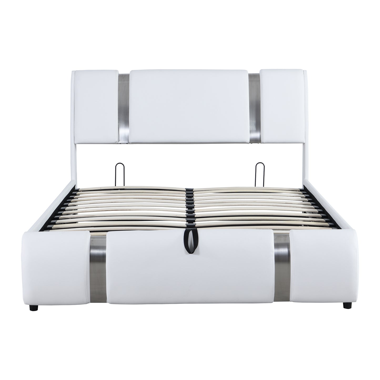 Quillon Full Size Storage Platform Bed w Hydraulic System - White