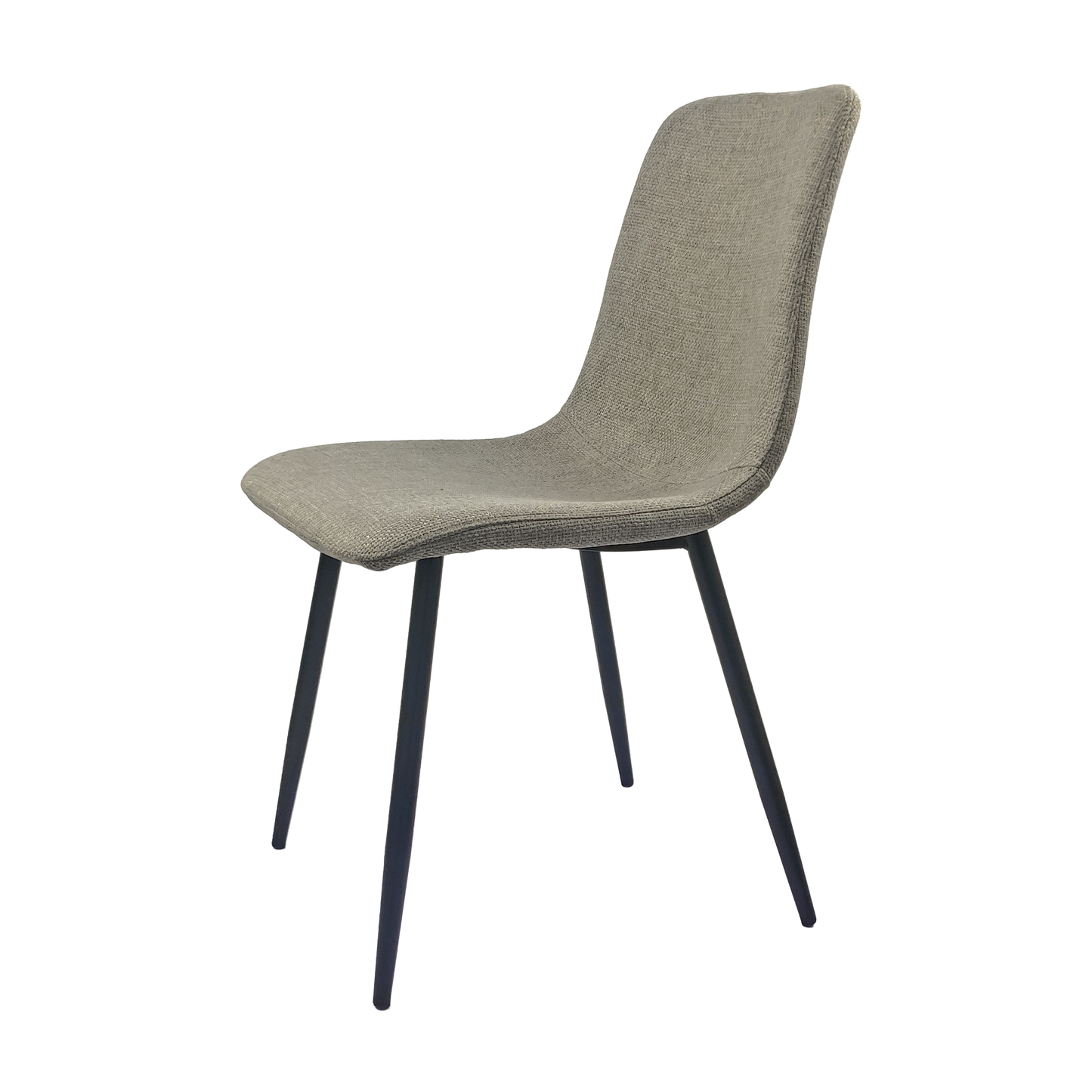 Ona Suedette Dining Chairs with Black Metal Leg (Set of 2) - Light Gray