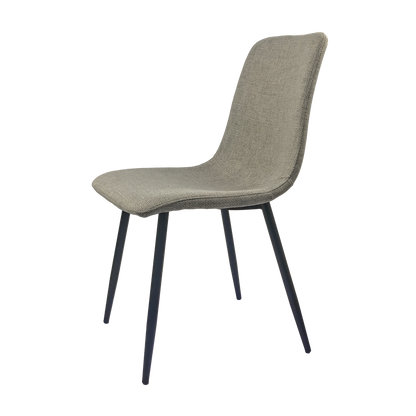 Ona Suedette Dining Chairs with Black Metal Leg (Set of 2) - Light Gray