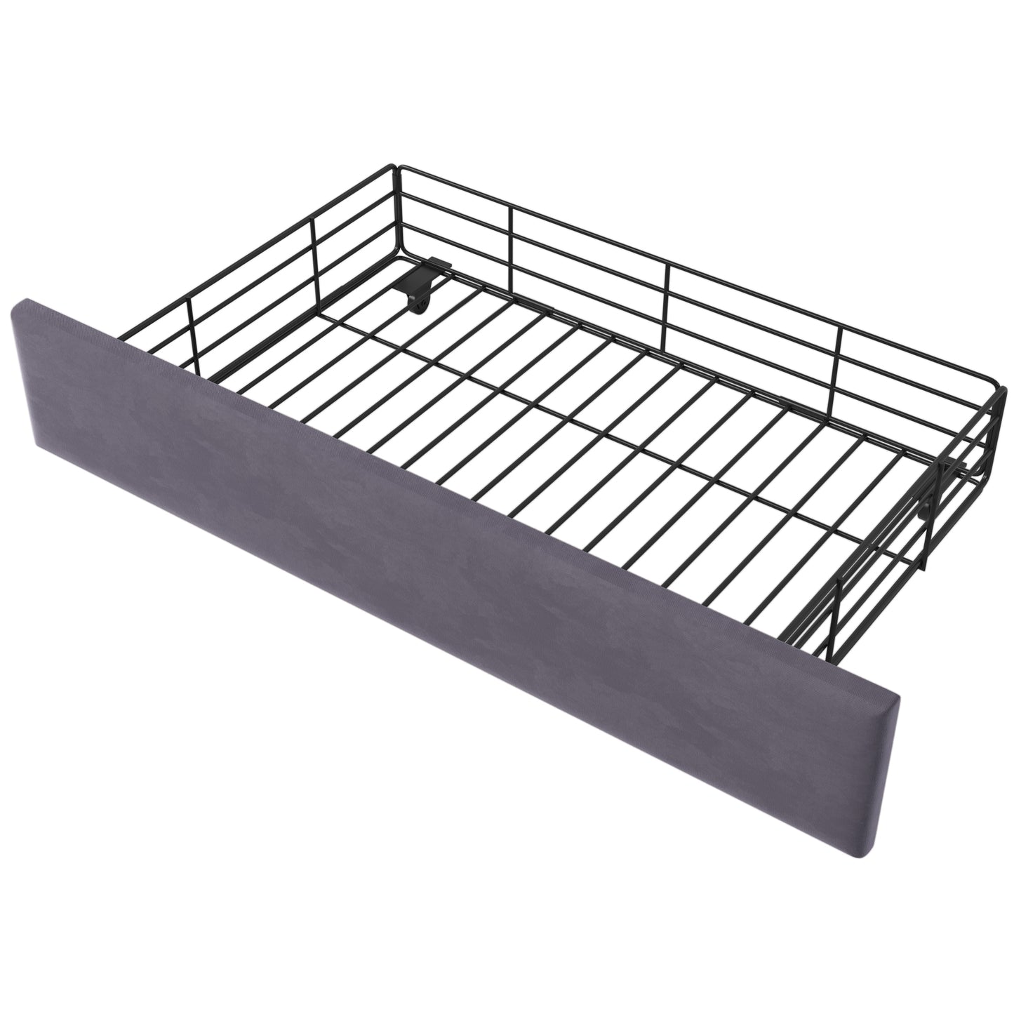 Neco Full Size Platform Bed with LED and 4 Drawers - Gray