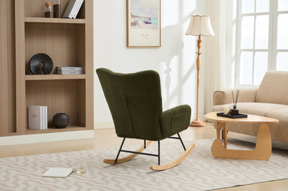 Hari Modern Nursery Rocking Chair - Dark Green