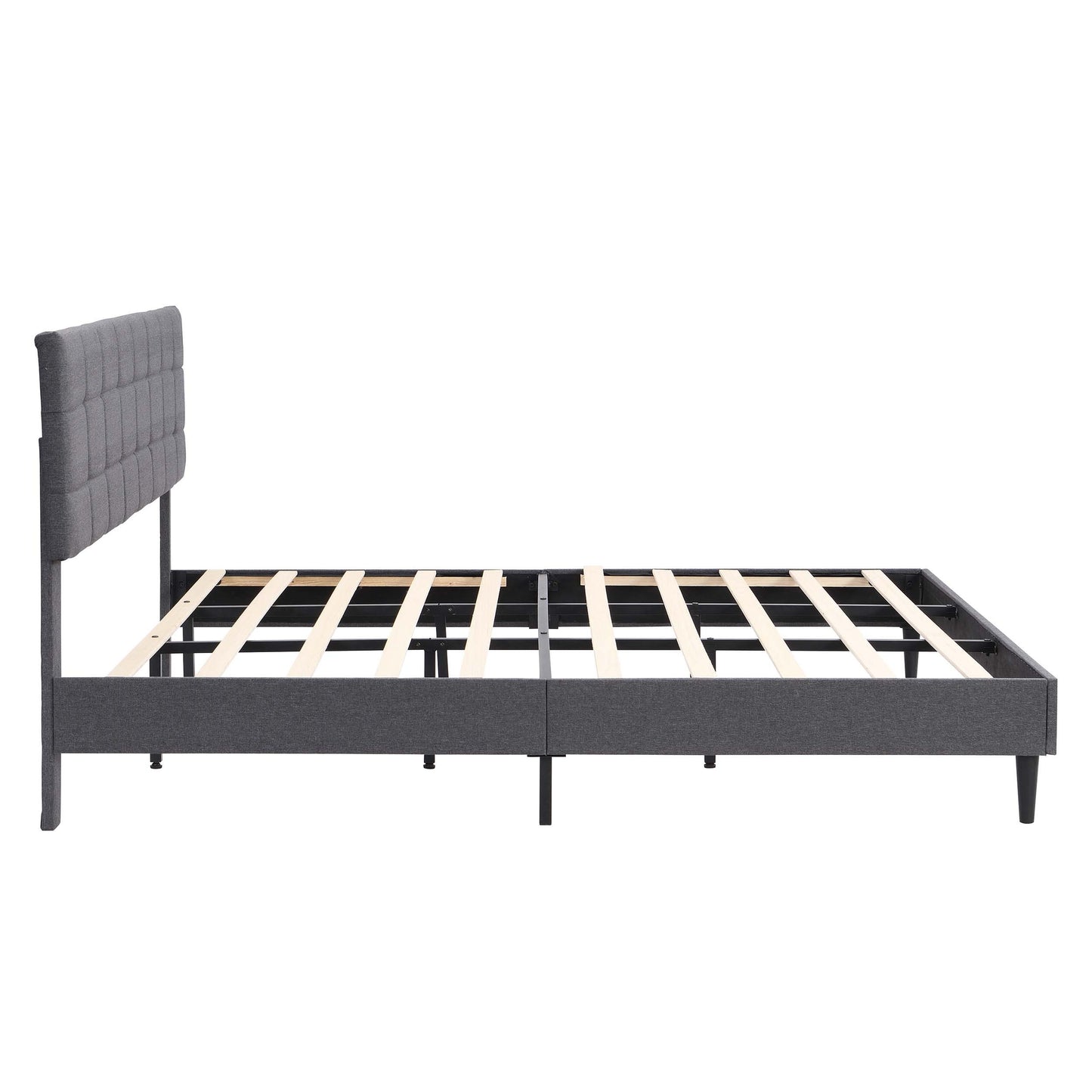 Elegant King Size Platform Bed Frame - Gray