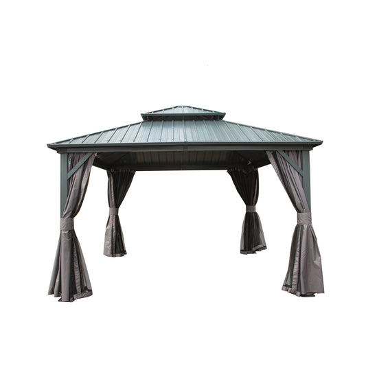 Emerson 12 X 12 ft Hardtop Gazebo - Gray