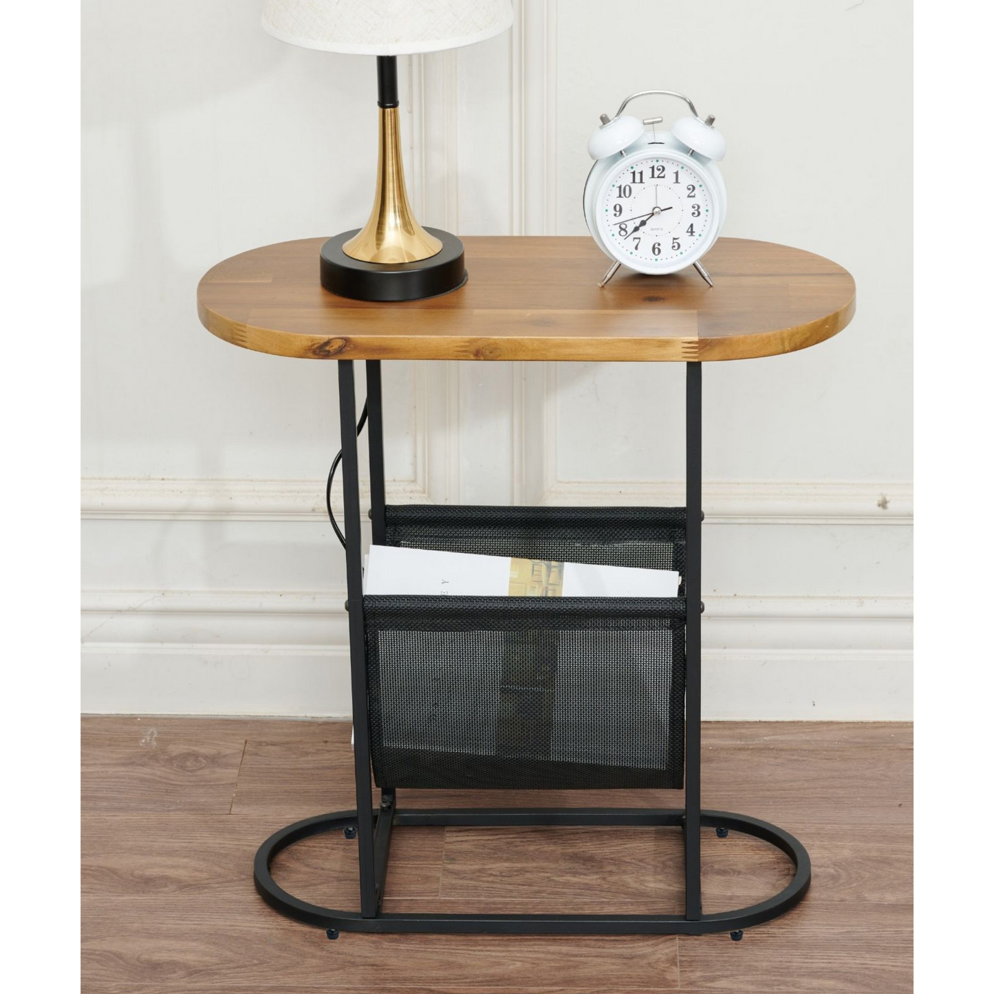 Duet Glass Oval Small Side Tables  (Set of 2) - Brown