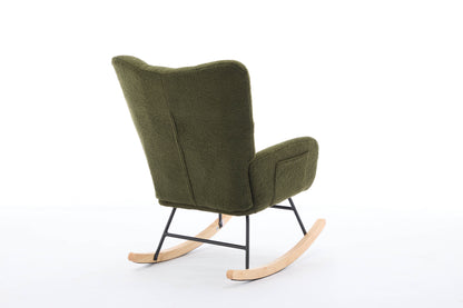 Hari Modern Nursery Rocking Chair - Dark Green