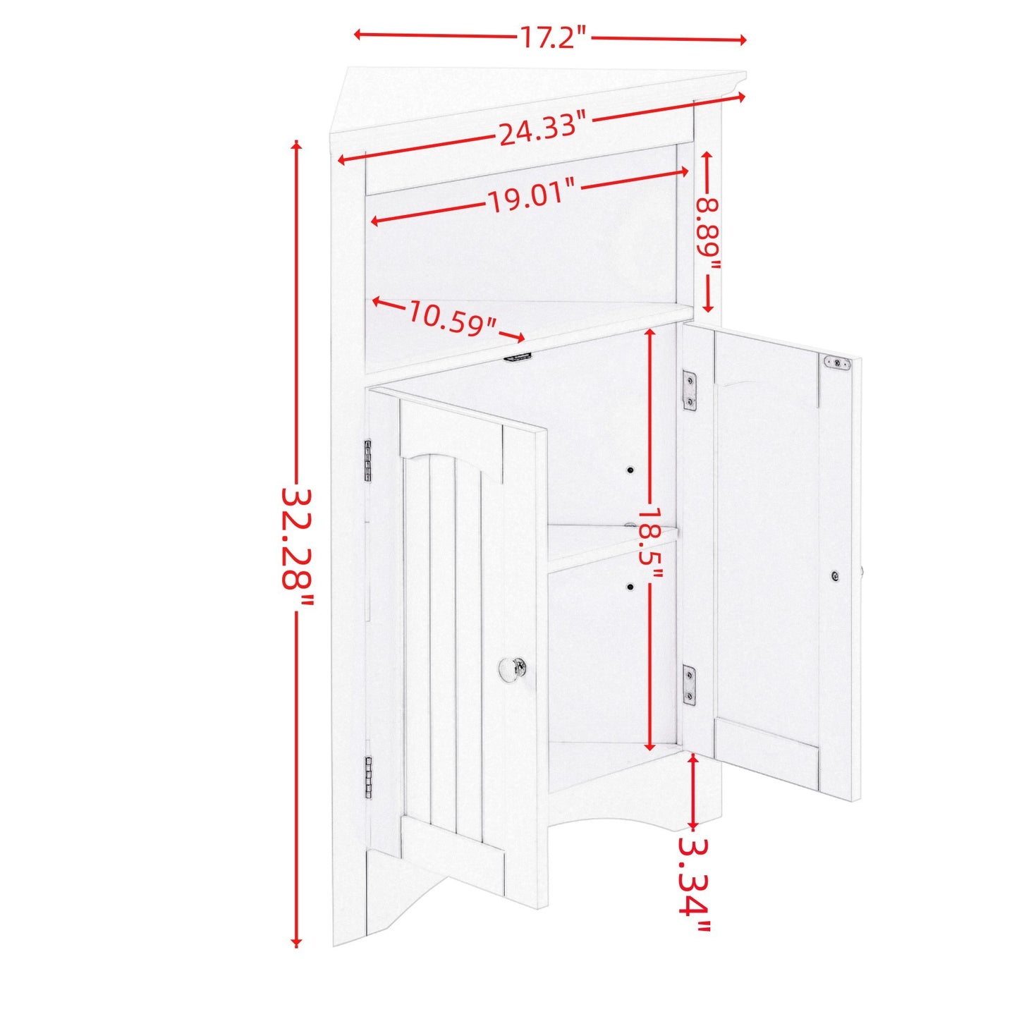 Carson II Corner Cabinet - White