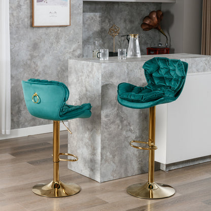 Float Swivel Bar Stools - Green Set of 2